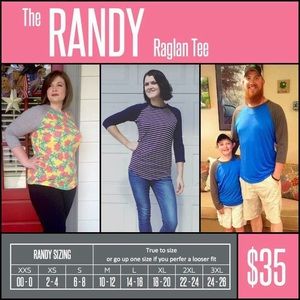 LuLaRoe Randy Top. 3/4 Sleeves